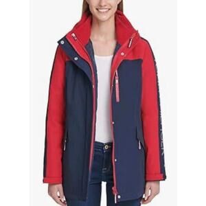 Tommy Hilfiger 3-in-1 All-Weather System Jacket Sz Small Removable Hood
